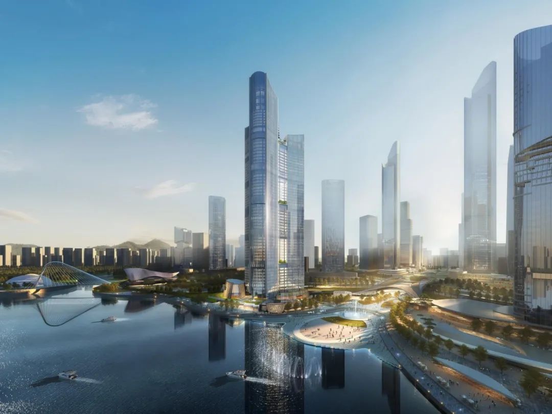 当前在建第一高纯钢结构超高层建筑--广商中心项目突破“百米天际线”