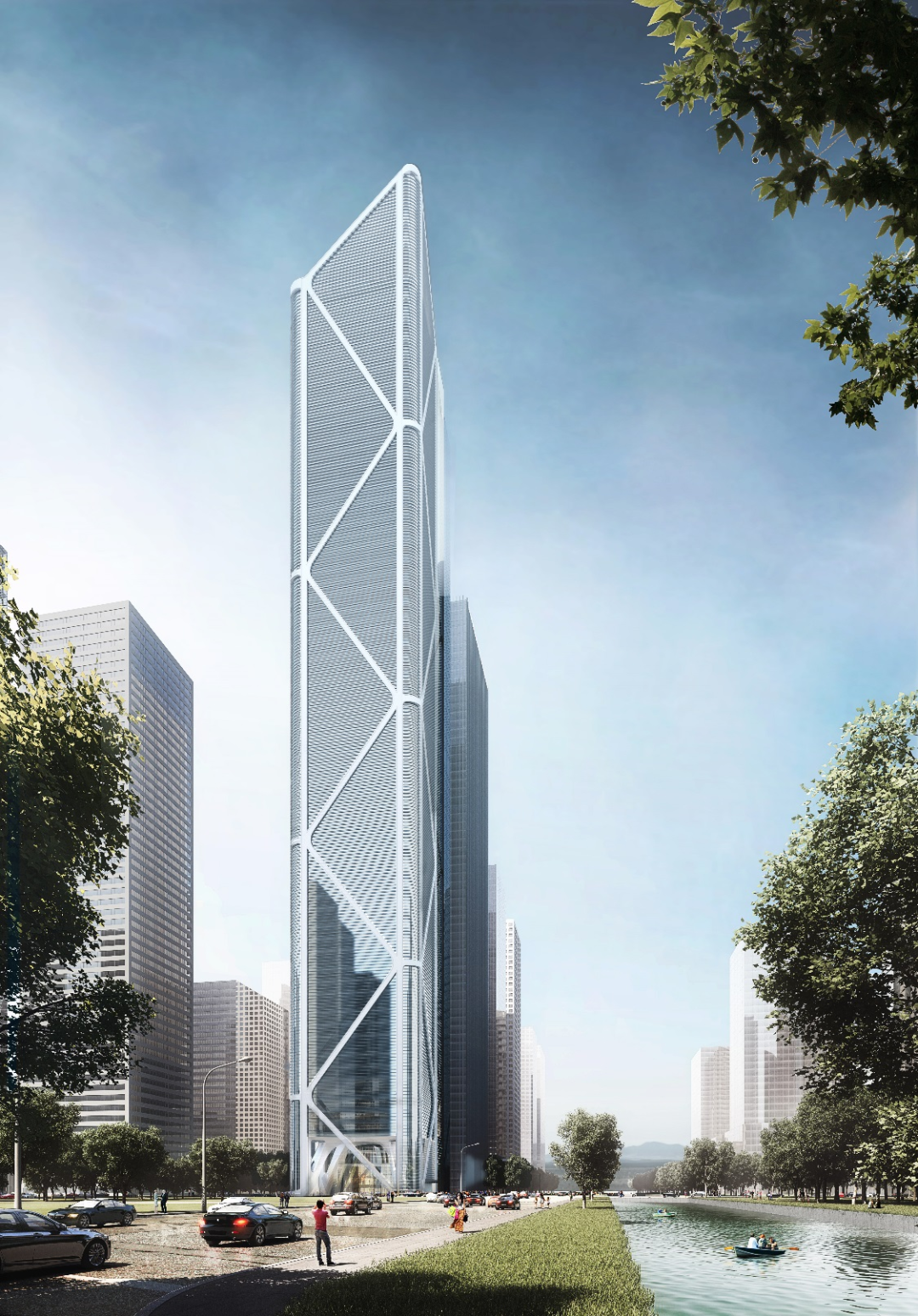 当前在建第一高纯钢结构超高层建筑--广商中心项目突破“百米天际线”