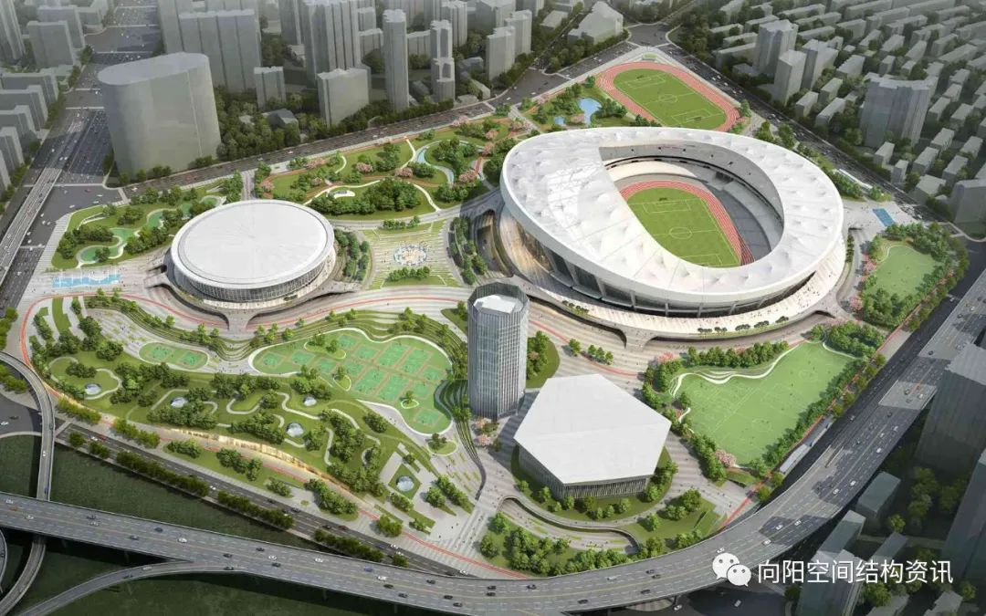 1997年建成的上海八万人体育场正在改造，屋盖新增钢结构正式启动