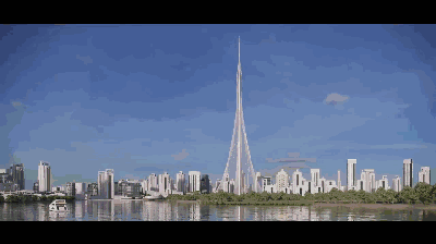 耗资10亿美元，1345米高，世界最高塔--迪拜湾塔，因疫情处于停工状态