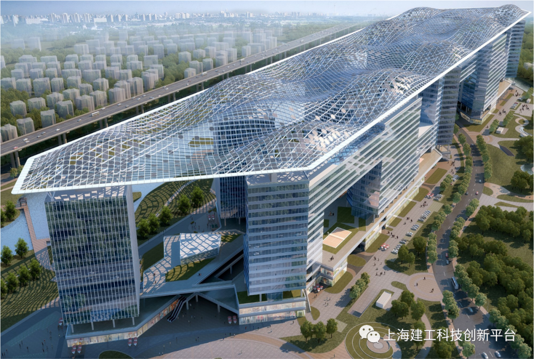 超高大跨群塔支承钢铝组合网壳屋盖云廊结构悬空安装技术
