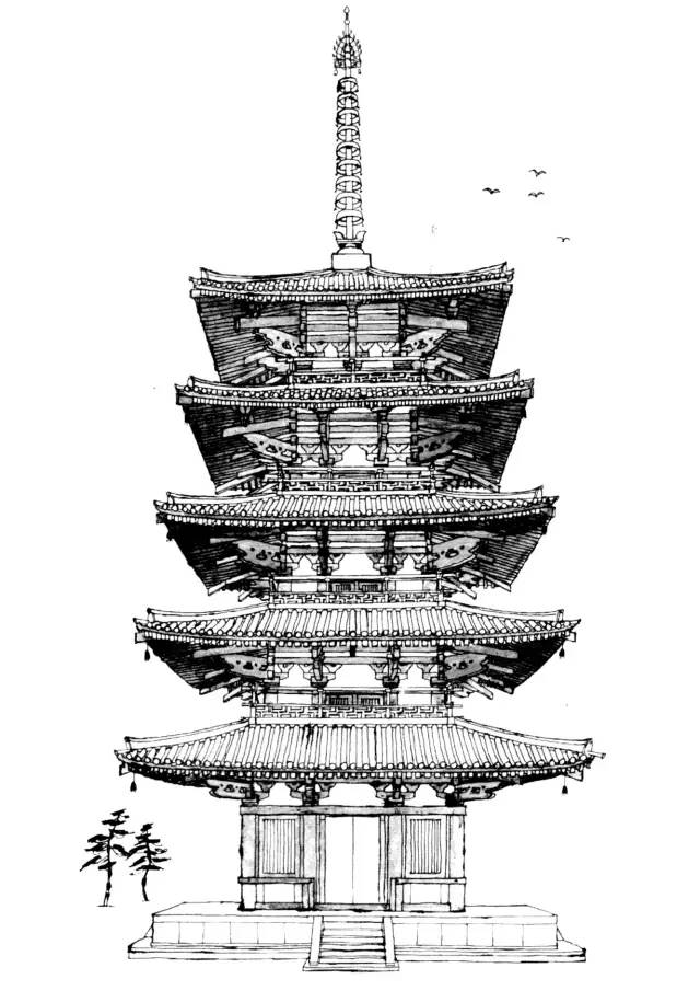日本最古老的木塔——法隆寺五重塔建造过程