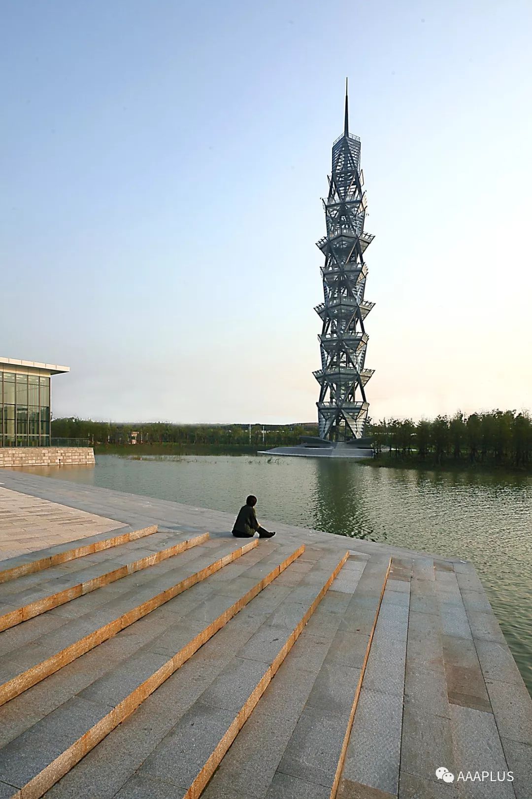 【双语钢构】方塔重构，上海科技大学景观塔--An observation tower