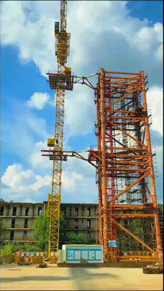 塔身倾斜了还能吊，“可变角度斜附式塔机新技术”试验成功