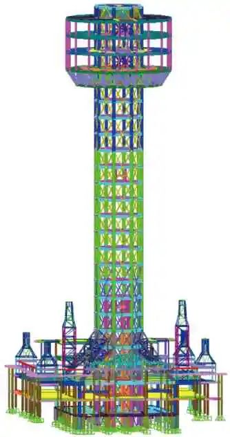 某复杂高耸观光塔钢结构分析与设计