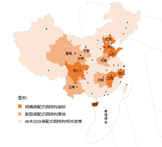 政策汇总 ｜ 全国钢结构装配式政策全景地图！