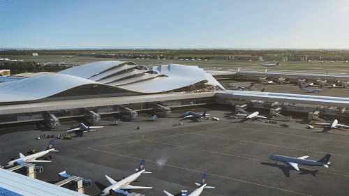 新疆最大的单体建筑施工项目--乌鲁木齐机场T4航站楼“钢屋盖”整体提升