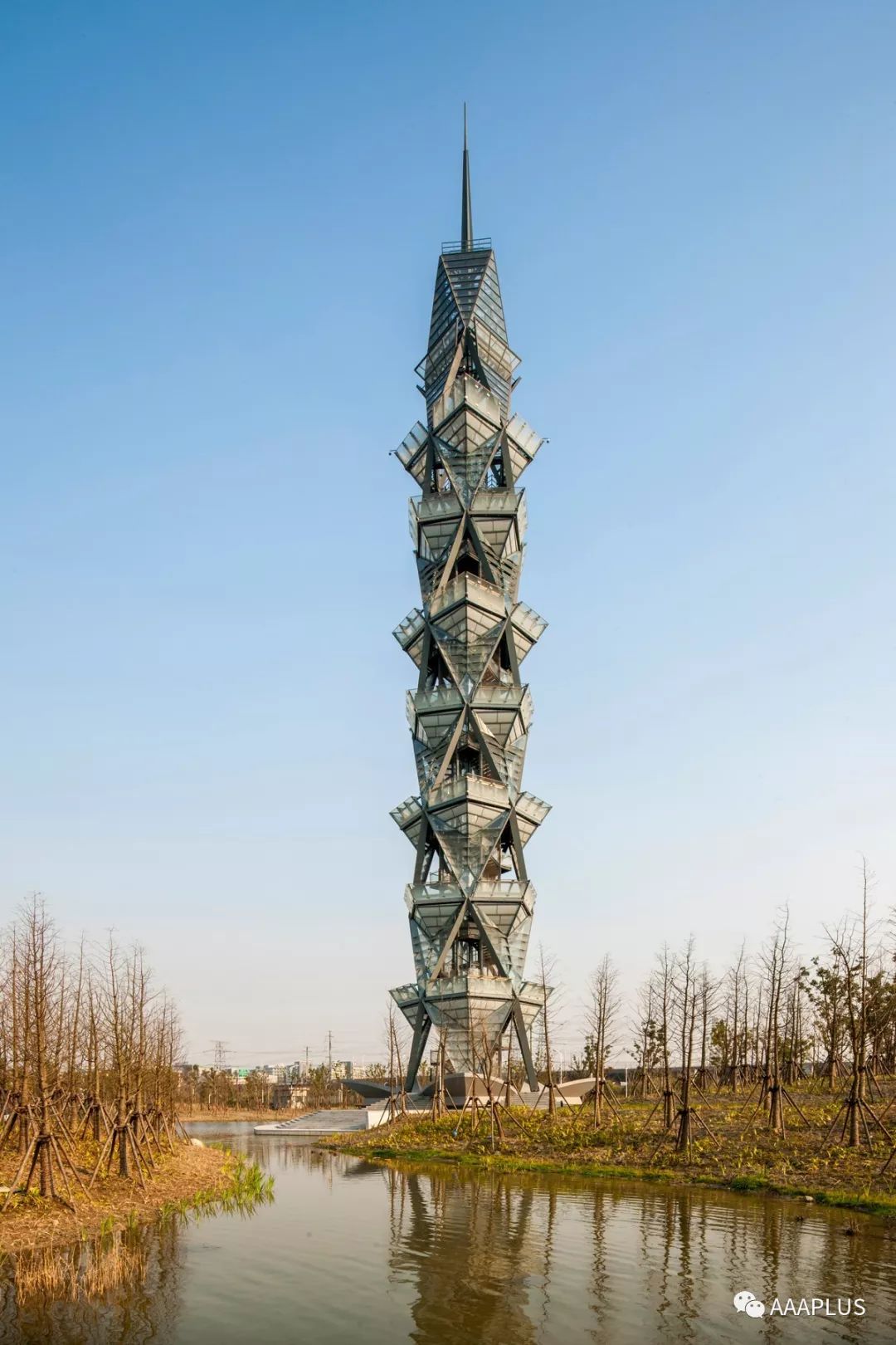 【双语钢构】方塔重构，上海科技大学景观塔--An observation tower