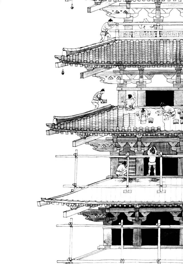 日本最古老的木塔——法隆寺五重塔建造过程