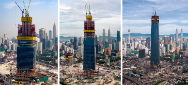 三天一层，2.5万吨用钢量！中建八局首次在海外建起了世界最高楼！