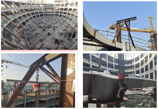 大跨度双曲面钢网壳整体同步提升就位，湖南建工多点非对称大跨度钢结构提升技术