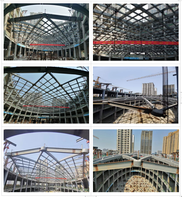 大跨度双曲面钢网壳整体同步提升就位，湖南建工多点非对称大跨度钢结构提升技术