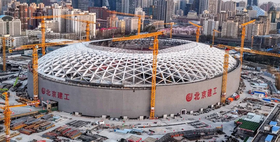 北京“工体碗”亮相，钢结构穹顶施工完成
