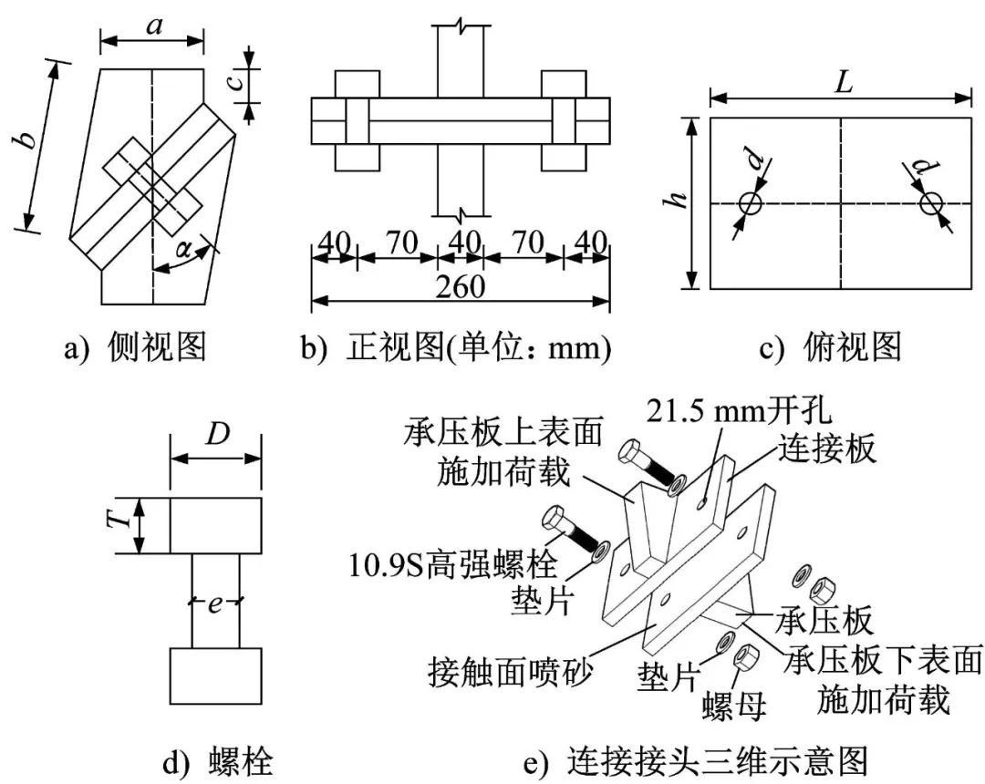 压剪组合作用下摩擦型高强螺栓连接斜撑节点力学性能