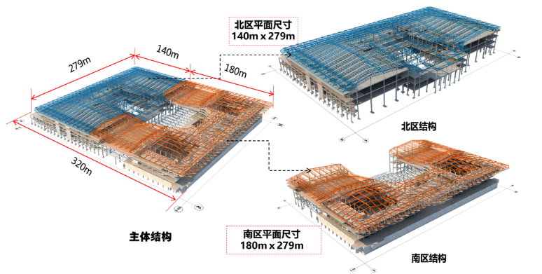 6万吨用钢量，320米长、279米宽，西部（重庆）科学城科学会堂项目钢结构主体封顶