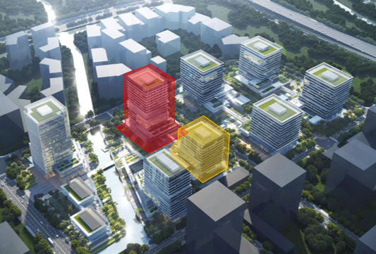 18层钢框架办公楼，上海张江在线新经济生态园B3a-01区块钢结构工程顺利封顶