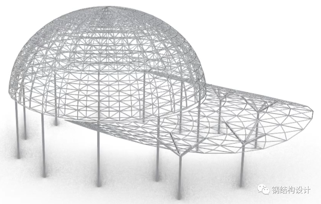 复杂形态帽型建筑，钢结构是如何建模的？异形复杂建筑的结构建模过程讲解