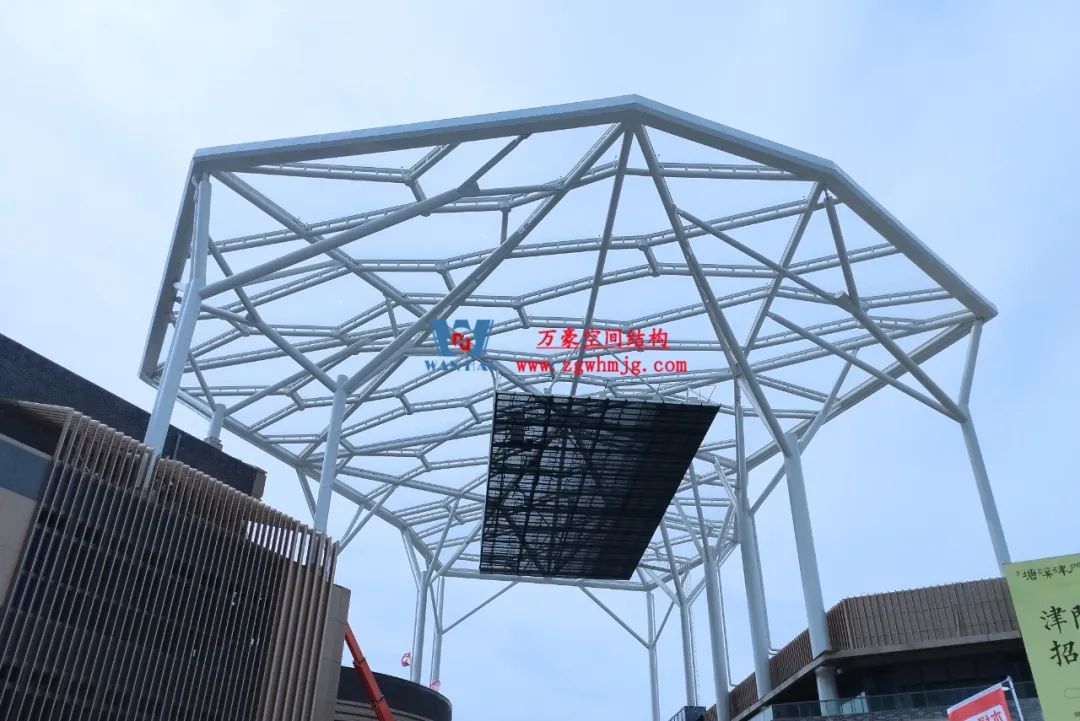 7000平米ETFE气枕膜结构，合肥文一塘溪津门天幕钢结构及ETFE气枕膜工程