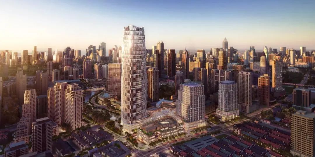 250米高的上海太平洋新天地商业中心项目T1塔楼实现封顶